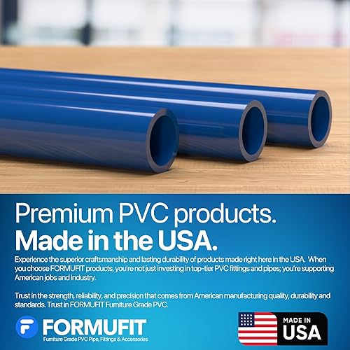 Miniatura 6 de FORMUFIT Tubo de PVC de grado para muebles, 40 pulgadas, tamaño de 12 pulgada, azul (paquete de 3)