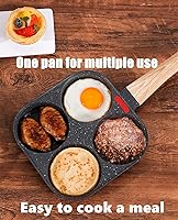 Vista 7 de Sartén antiadherente para huevos de 4 tazas y sartén de granito, versátil sartén de desayuno para huevos, panqueques, plett, crepes, compatible