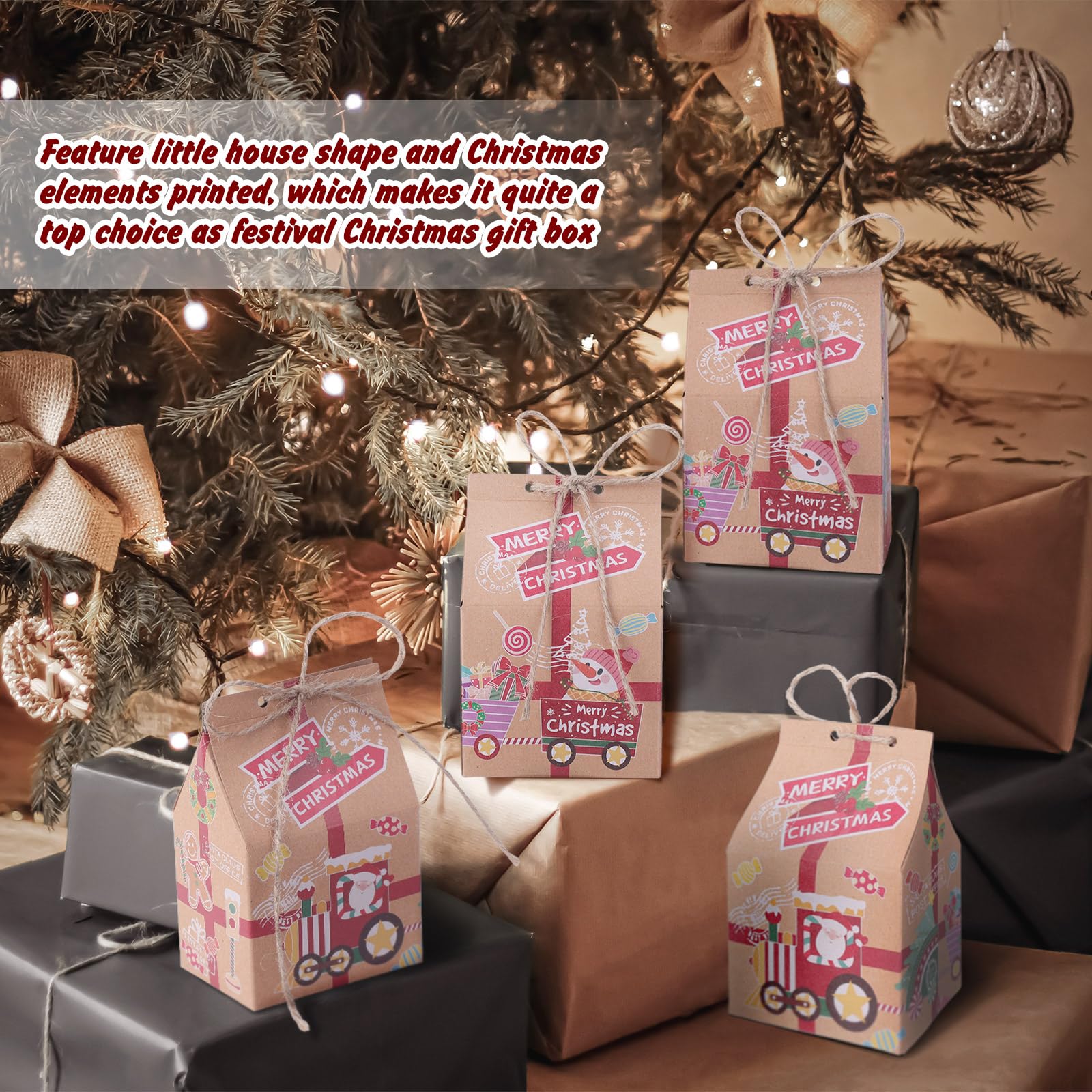 TsunNee Lot De 30 Boîtes Cadeaux De Noël En Papier Pour