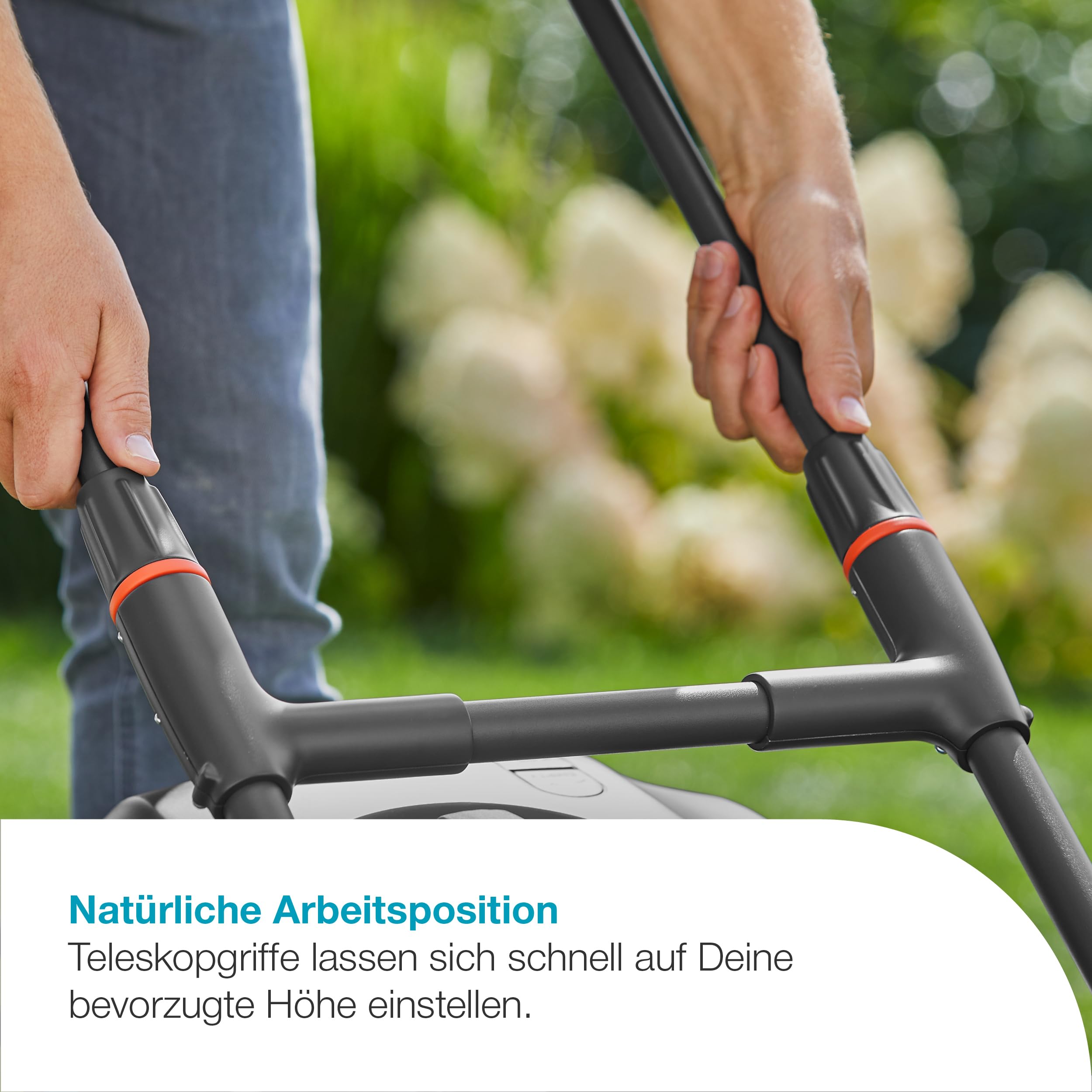 Gardena Akku-Rasenmäher PowerMax 37/36V P4A Ready-to-Use Set: 37 cm Schnittbreite, 45 l Fangkorb, Ergonomisch, Höhenverstellung, Kabellos (14638-20)