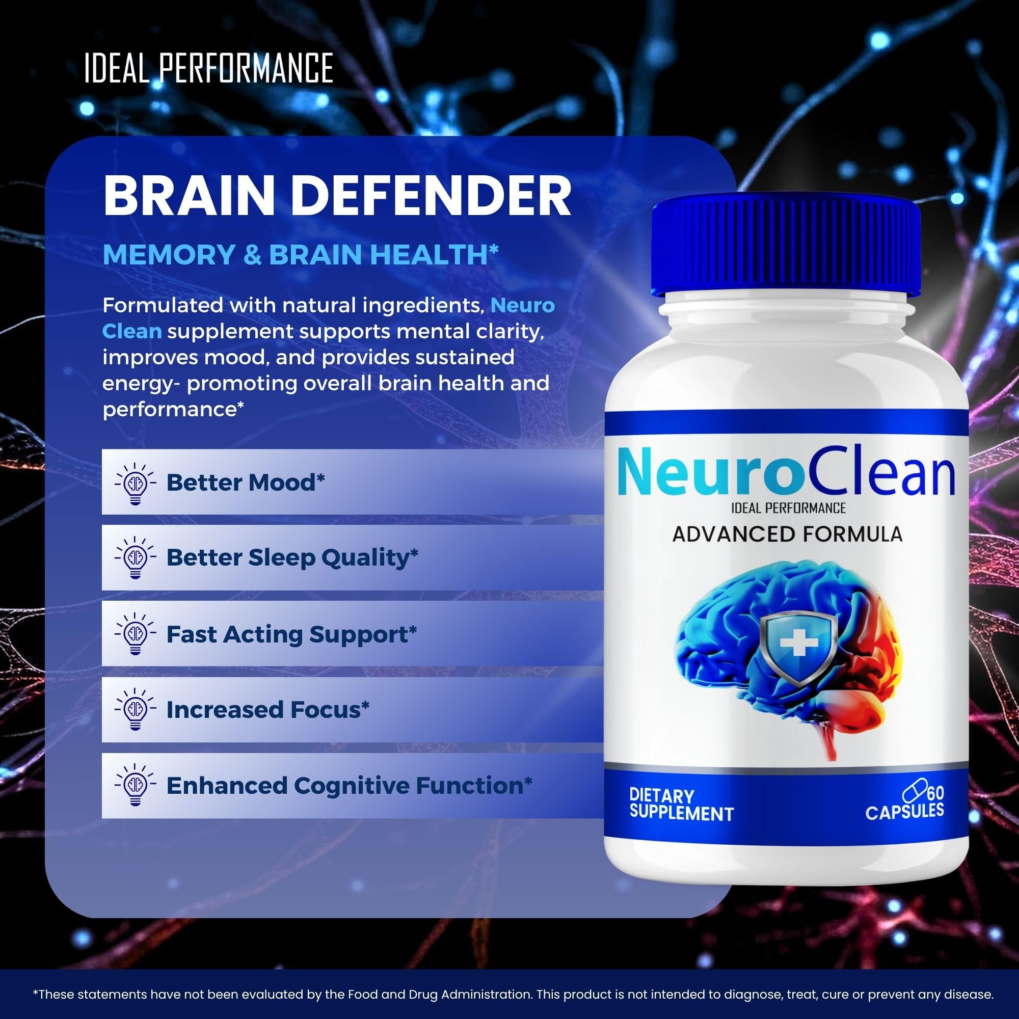 Neuro Clean Capsules, Official Neuro Clean Brain & Memory Supplement Pills, Advanced Nootropic Pills for Brain Health Support, All Natural NeuroClean Cognitive Health & Function Reviews (5 Pack) — Amazon image 5