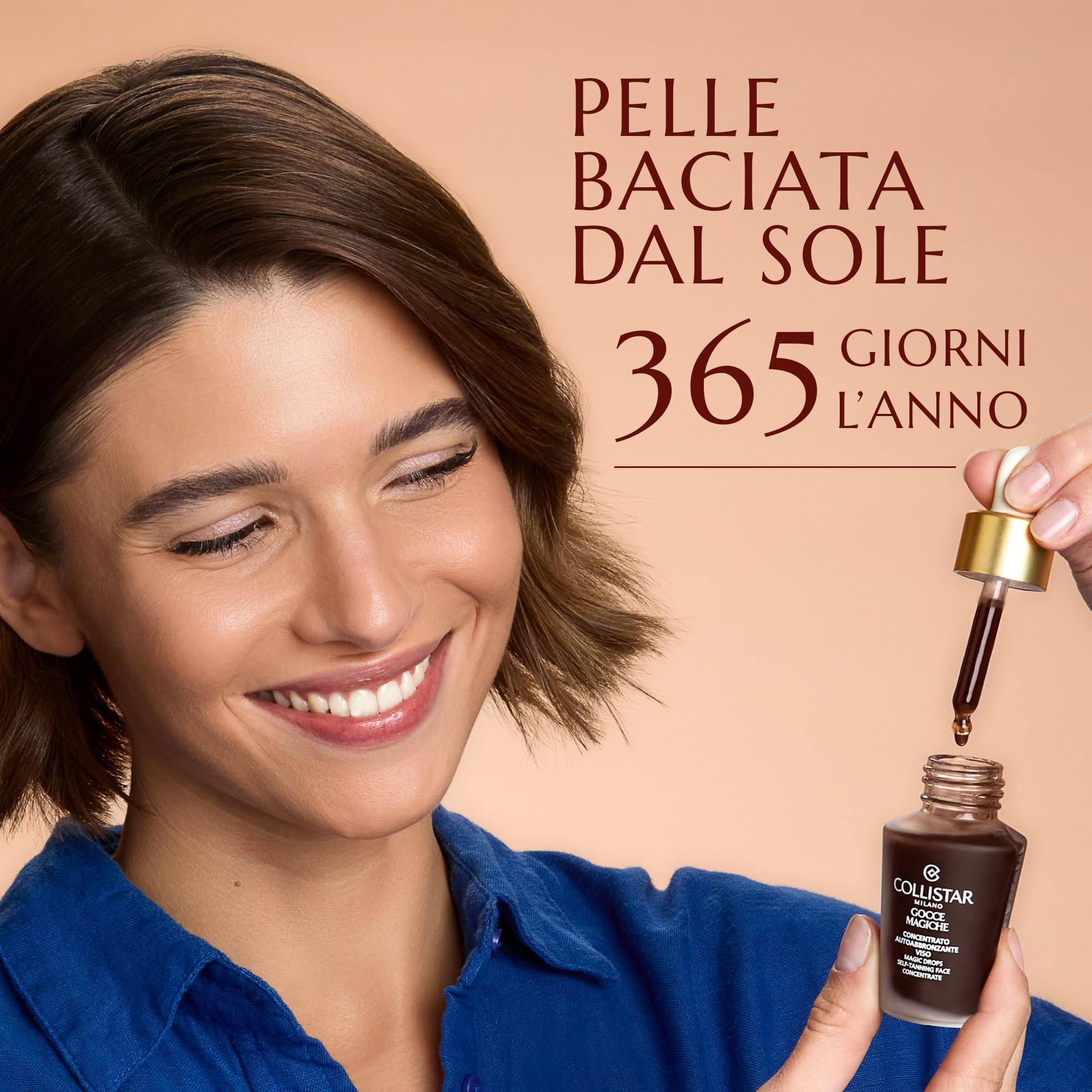 Collistar Gocce Magiche Viso, Autoabbronzante Concentrato Meno di 1 h, Siero Viso Illuminante, Abbronzatura Intensa Naturale, Antimacchia, Idratante, Antiage con Vitamina E a Lunga Durata 30 ml