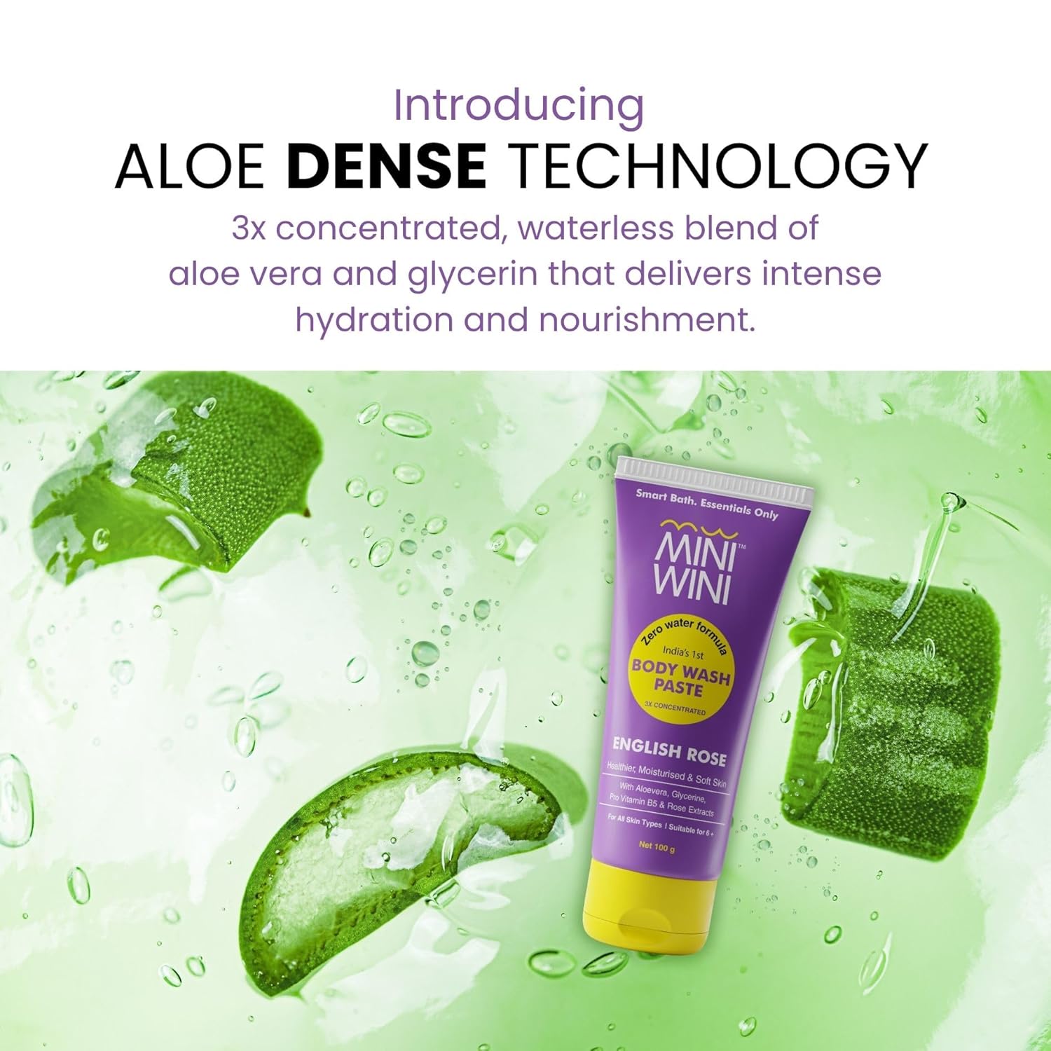 3X Concentrated Body Wash Paste 2 X 100g (3.2 fl oz) | Face + Body Cleanser | Aloe Vera, Pro-Vitamin B5 & Glycerin | Travel-Friendly | Daily Use | For Men, Women & Kids | All Skin Types