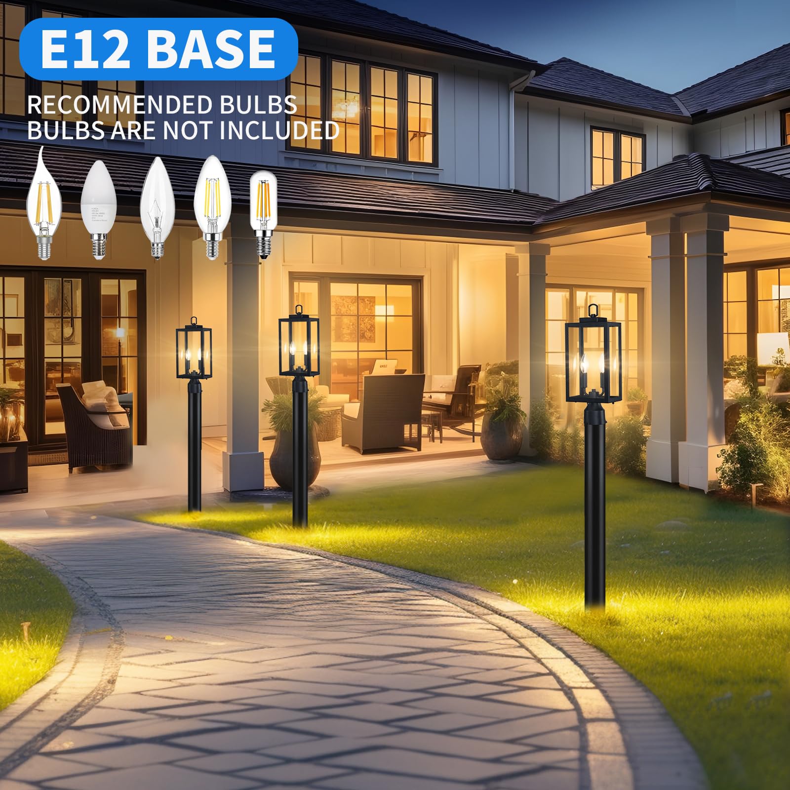 Map Post Light Fixture Hardwired Pillar Lantern 18