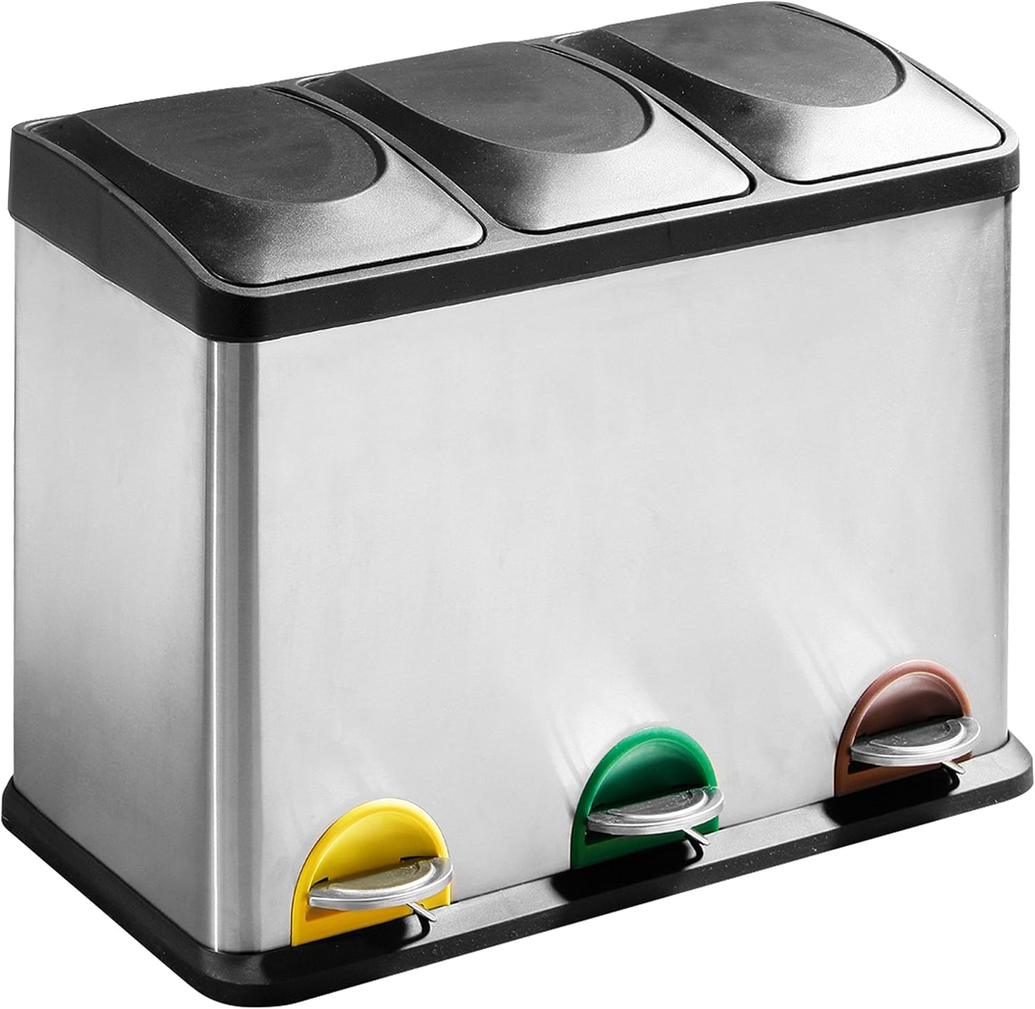 Premier Housewares Kitchen Bin Stainless Steel Recycling Bins With Pedals / Kitchen Bin