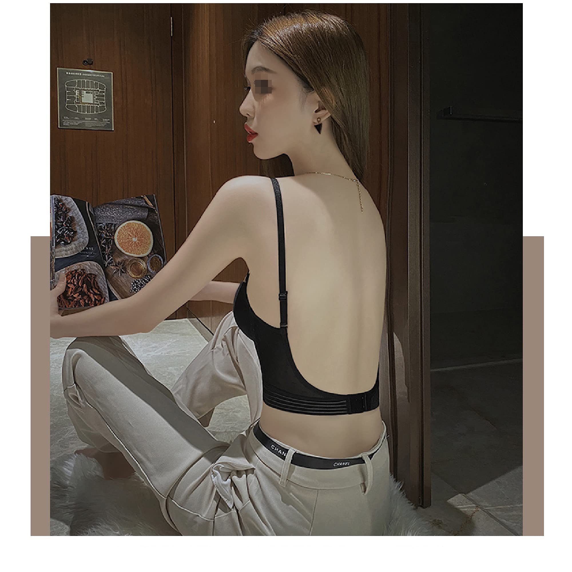 WENJUN - Conjunto de sujetador y bragas sexy para mujer, 2 piezas, sujetador push up para uso diario (color negro, tamaño: 80B)