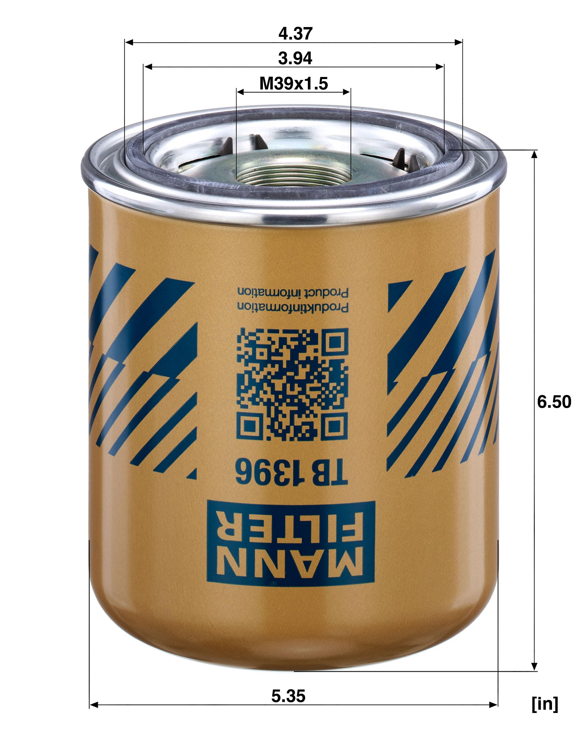 MANN-FILTER TB 1396 x Essicatore aria per impianto frenante - VEICOLI INDUSTRIALI + BUS