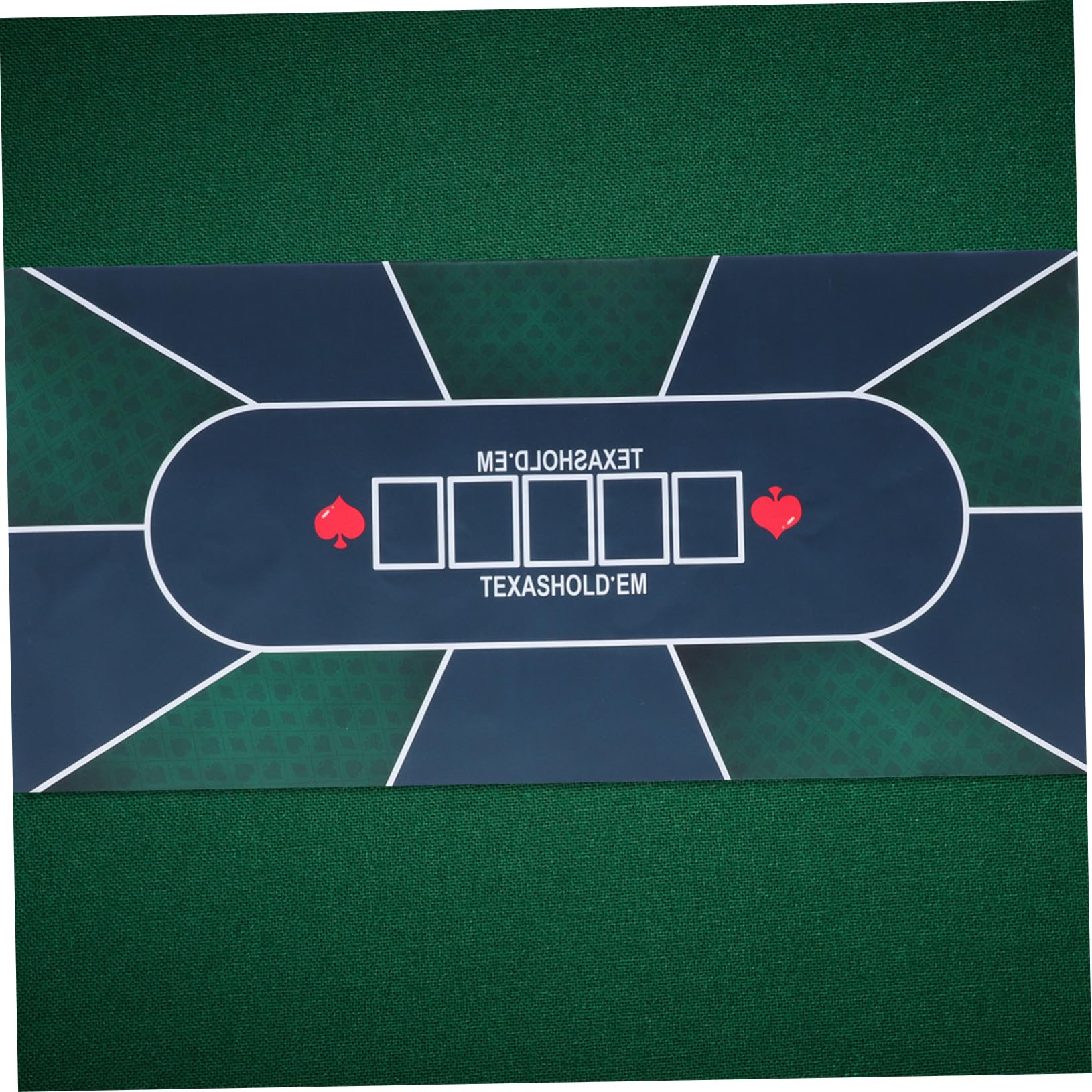 Tappeto da Gioco Carte Poker Rettangolare in Gomma | Copertura Tavolo per Carte, Motivo Stampato Classico, Effetto Antiscivolo e Fonoassorbente