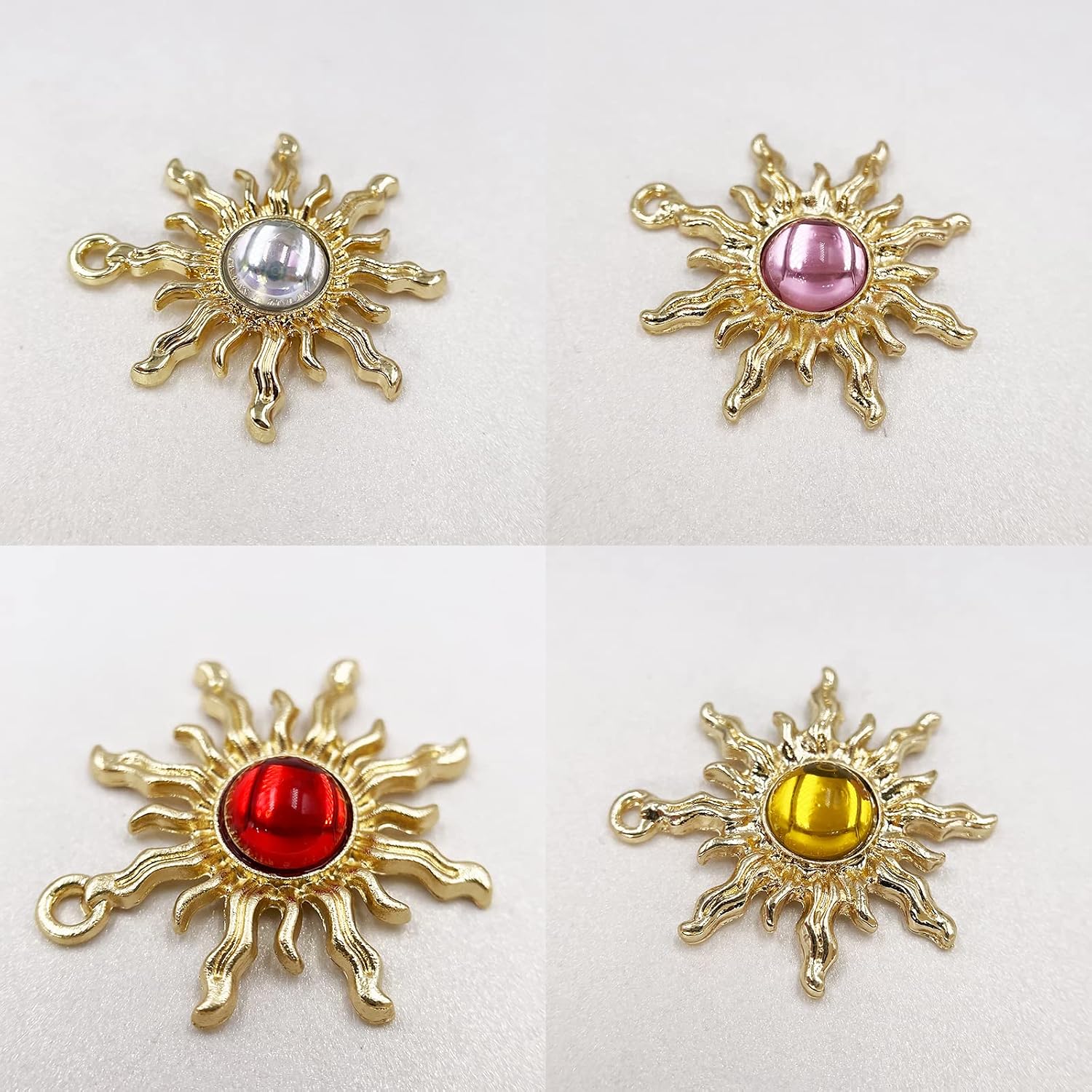 28Pcs Sun Resin Gypsy Baroque Boho Crystal Gold Charms image 5