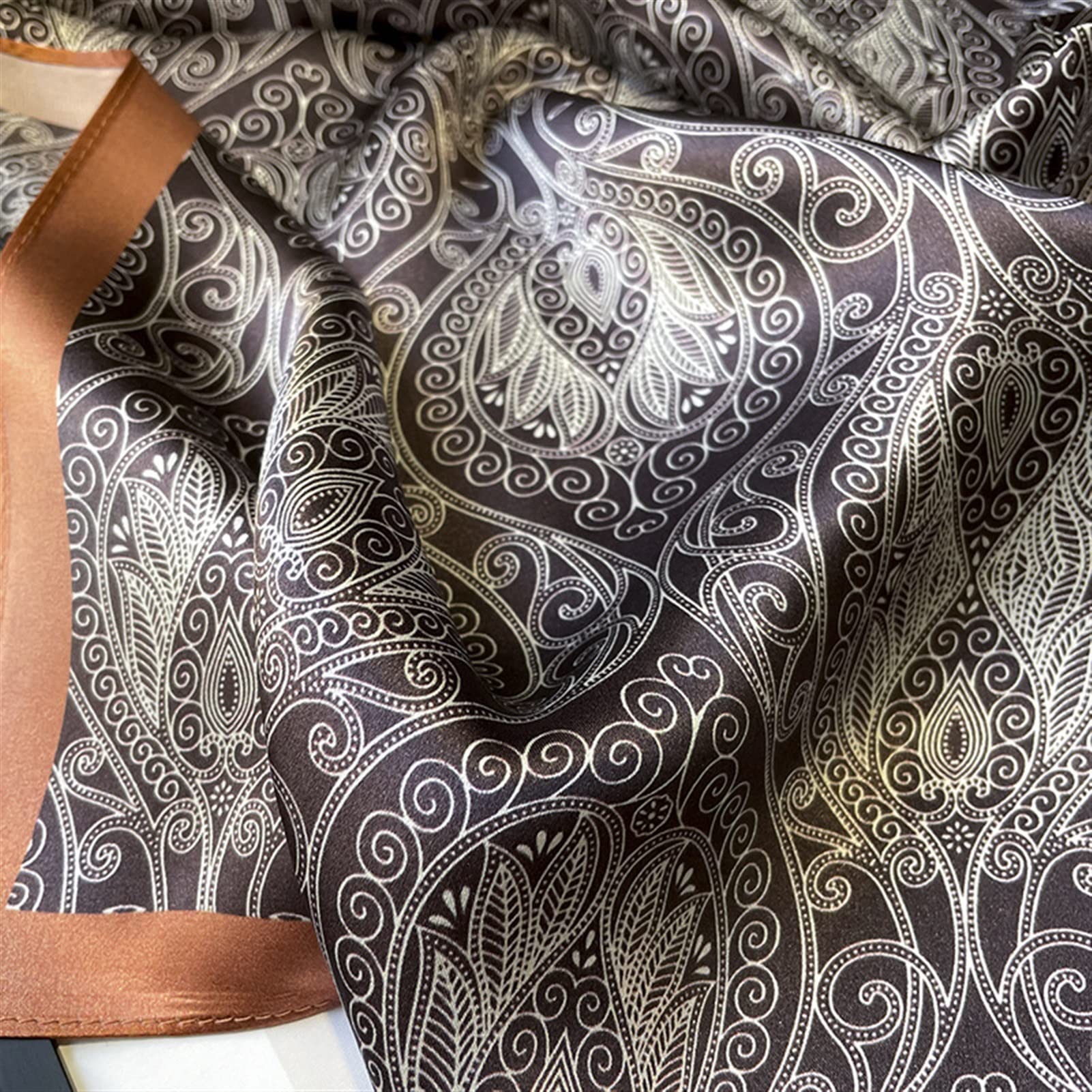 Pañuelos Mujer Natural Seda Bufanda Chal Envoltura Mujeres Damas Moda Bufandas Regalos Cuello Foulard Bandana Cuadrado Diadema Hijab Bufandas de Moda (Color : 1, Size : 68x68cm)