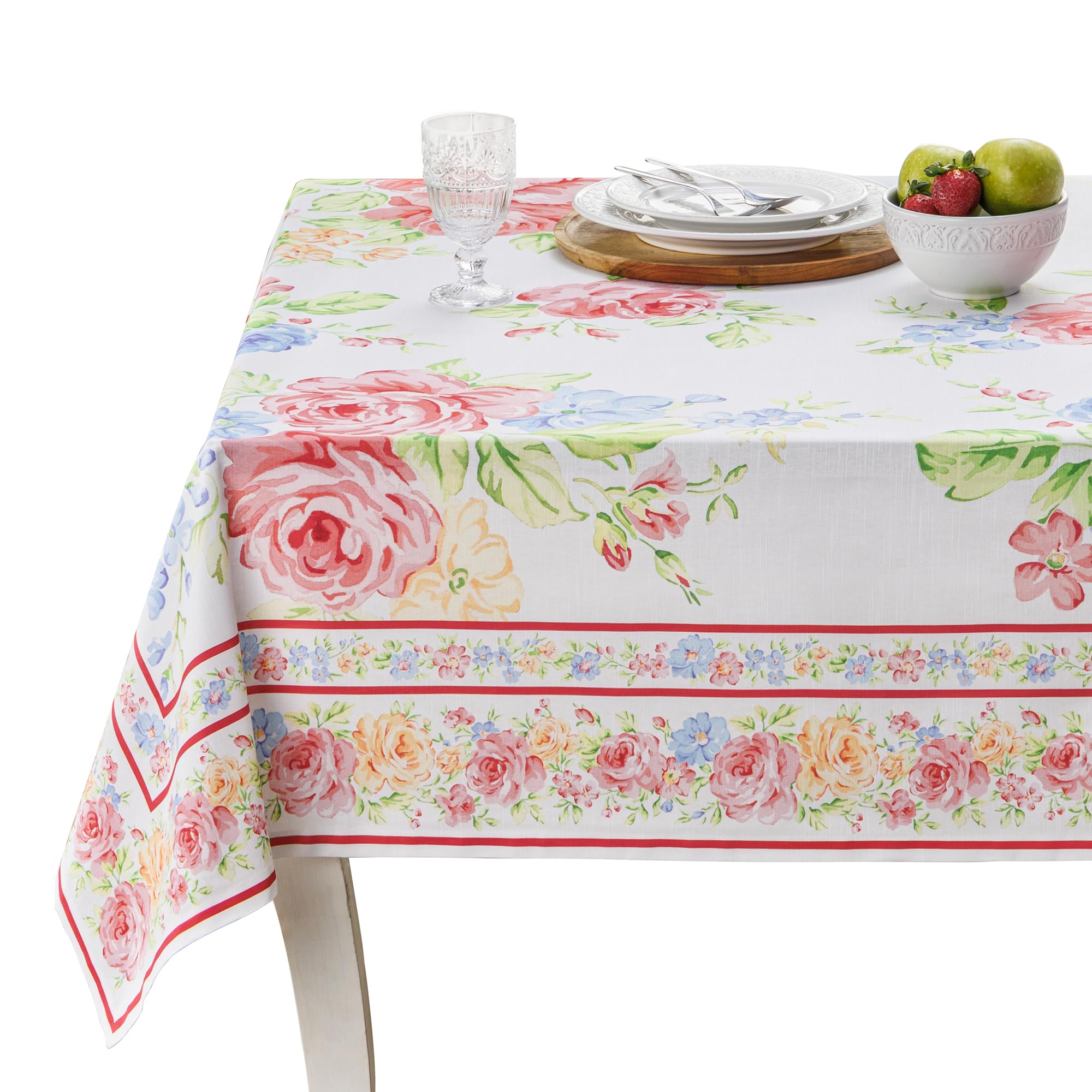 Maison d' Hermine Table Cloth Rectangle Table 100% Cotton 230 cm x 140 cm Tablecloth Reusable Everyday Use for Dining Farmhouse Home Party Festive Hotel Kitchen Spring Summer (Vintage Floral) — image 1