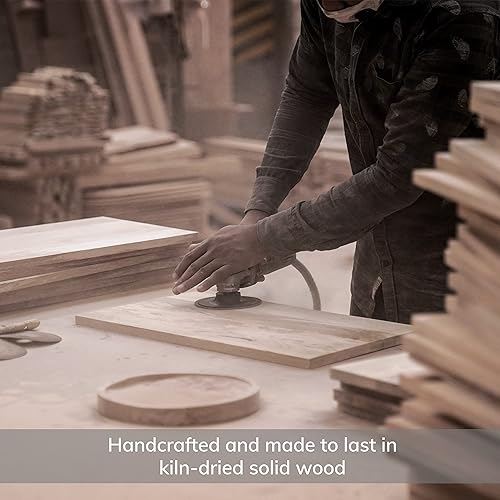 Miniatura 9 de MH London Mesa auxiliar de tres pines I hecha a mano madera de mango natural naturalmente resistente a la humedad sin mantenimiento I 16 x 16 x 18