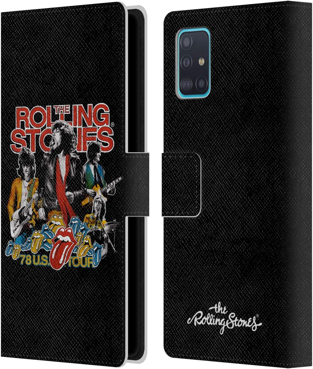 Head Case Designs Officially Licensed The Rolling Stones 78 Us Tour Vintage Key Art Leather Wallet Case Compatible with Samsung Galaxy A51 (2019)