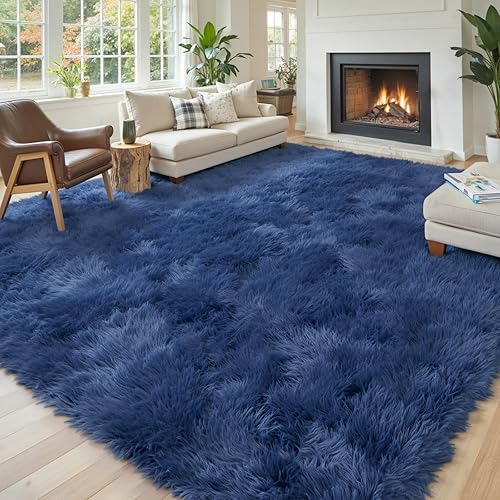 Miniatura 129 de Tapetes para sala de 6 x 9, tapetes de pelo largo grandes y suaves, tapete de área afelpado para dormitorio, decoración estética del hogar para Gris