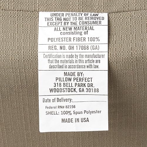 Miniatura 4 de Pillow Perfect Forsyth - Cojines sólidos para asientos de patio y interiores y exteriores, con relleno de fibra de felpa, resistentes a la