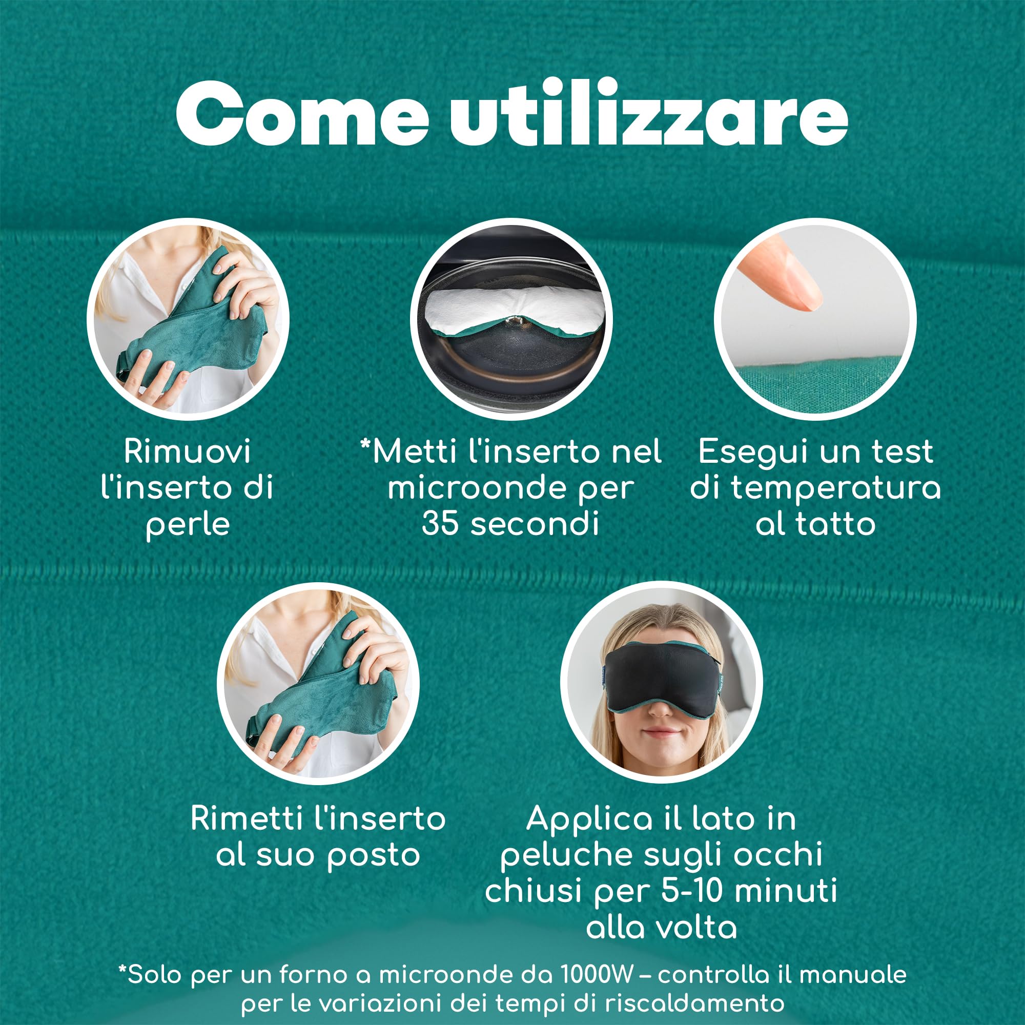 Medi Grade Maschera Contorno Riscaldante Per Occhi Secchi – Maschera Gel Occhi 2-in-1 Adatta al Microonde e Maschera Refrigerante Occhi per Emicrania - Blefarite Gonfiore Oculare Orzaiolo