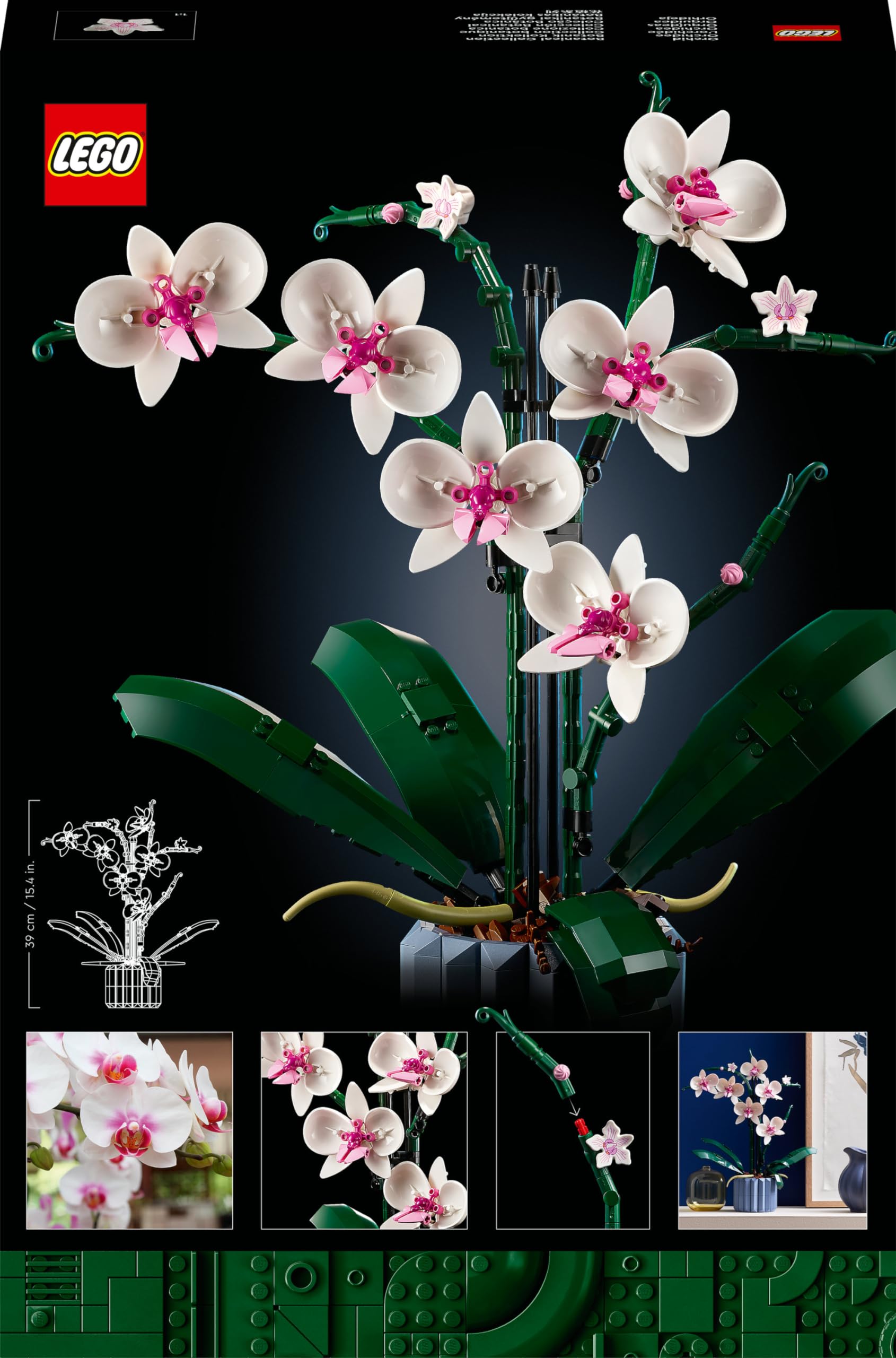 LEGO Botanicals Orchidee - Künstliche Pflanzen Set mit weißen und rosa Blumen - Modellbausatz für Erwachsene - Home und Zimmer-Deko - Botanik Kollektion - Geschenke für Frauen und Männer 10311