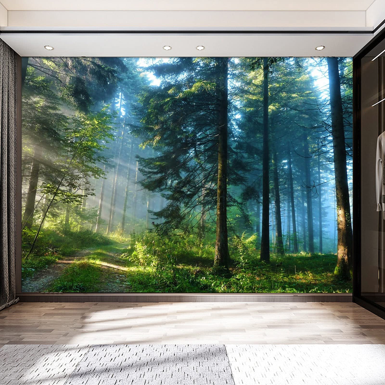 Trayosin Diamond Painting Set für Erwachsene,Diamant Painting Landschaft Malerei Kits,5D Diamant Painting grüner Wald Wohnzimmer Schlafzimmer Büro Wand Dekoration (120x50cm)