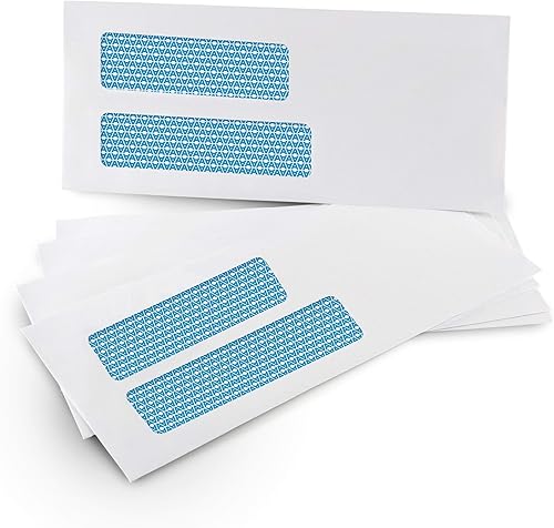 Miniatura 2 de Sobres de seguridad con sello automático de doble ventana 100#10 - para facturas, declaraciones y documentos, seguridad tintada - EnveGuard, tamaño