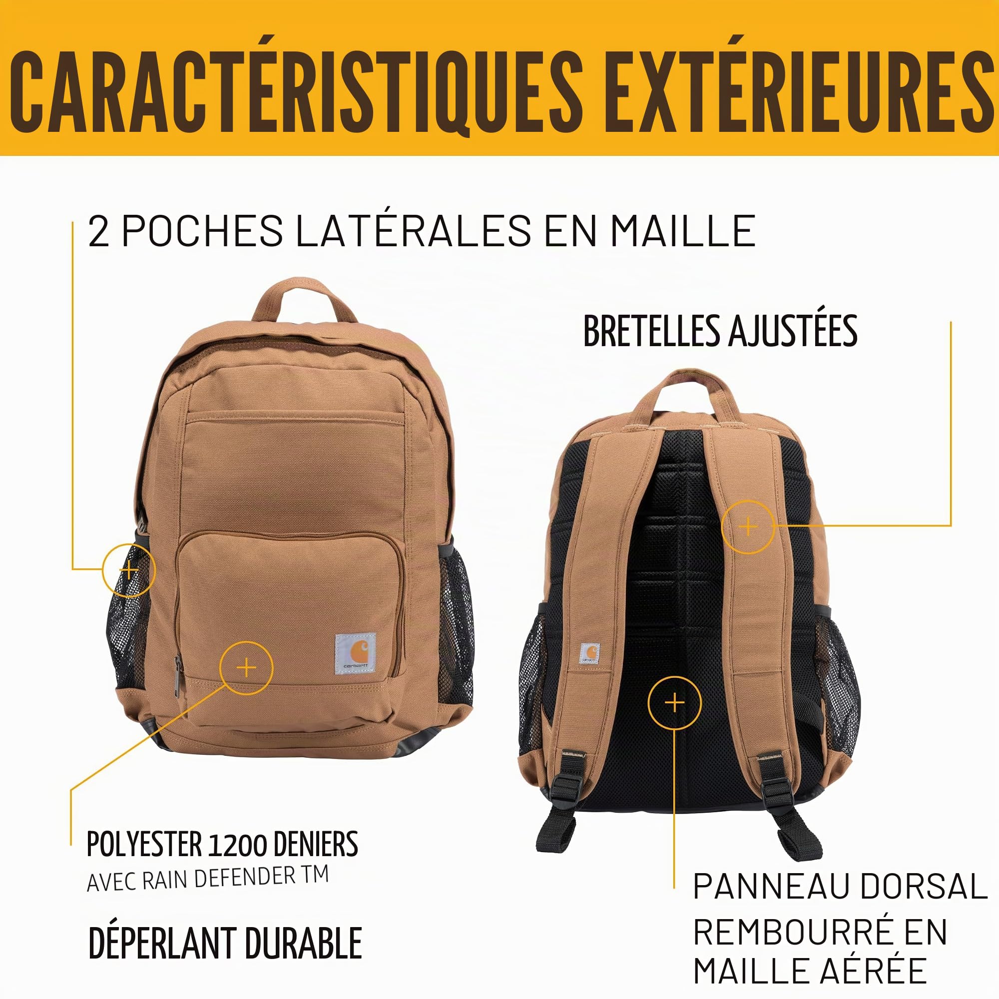 CARHARTT 23l Single-Compartment Backpack Sacs à Dos, Noir, Taille Unique Mixte Adulte
