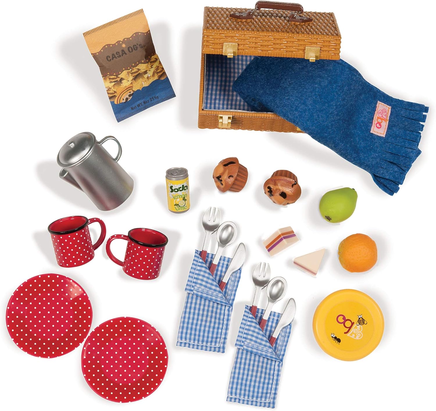 Our Generation Packed for a Picnic Set Outdoor Picnic Playset for 18inch Dolls 24 Piece