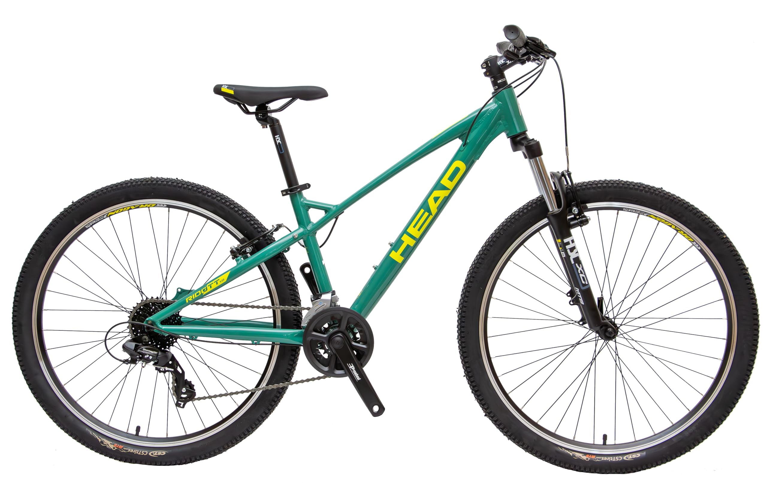 HEAD Bicicleta de montaña Unisex para niños Ridott 1.0 26, Verde/Amarillo, 36