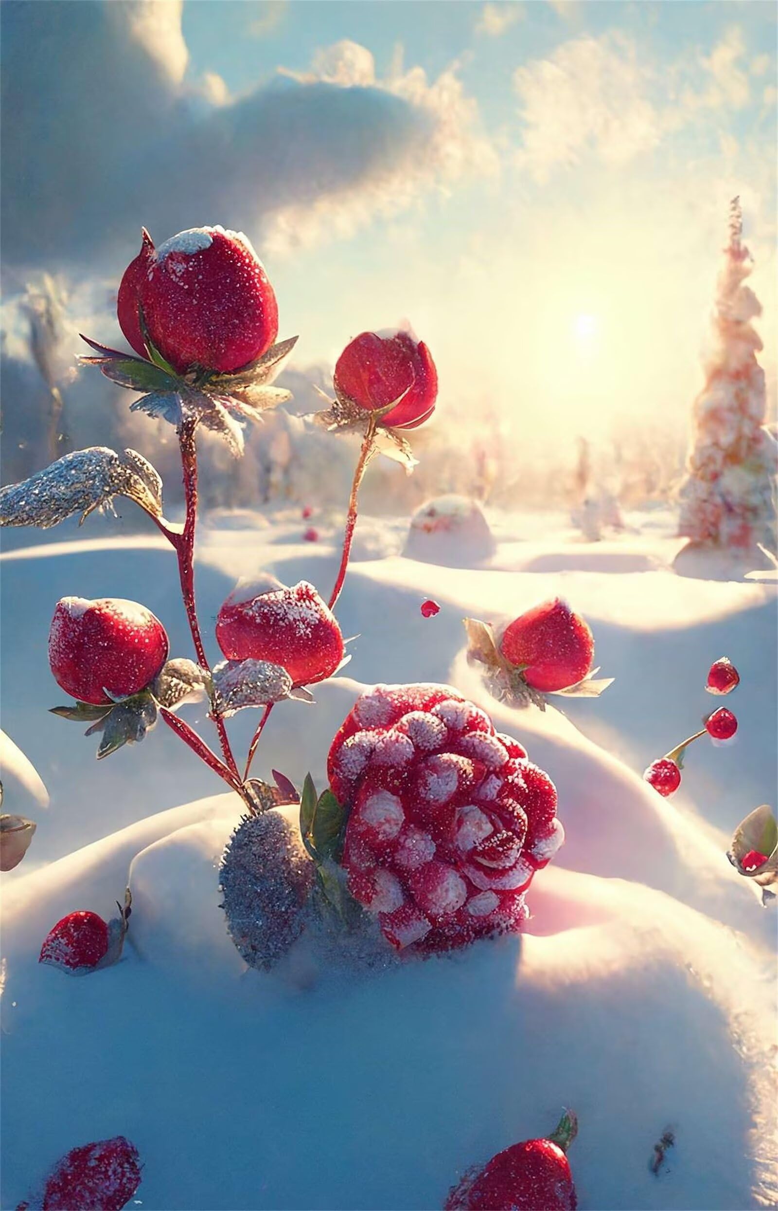 Puzzle dla dorosłych, 1200 elementów, Snowy Red Roses, grafika, puzzle 75 x 50 cm, kolorowe puzzle "zrób to sam" do dekoracji domu, rodzinne puzzle dla początkujących i dzieci