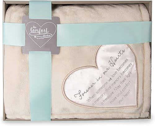 Miniatura 5 de Pavilion Gift Company Forever in Our Hearts-Manta de felpa súper suave de 50 x 60 pulgadas, color crema