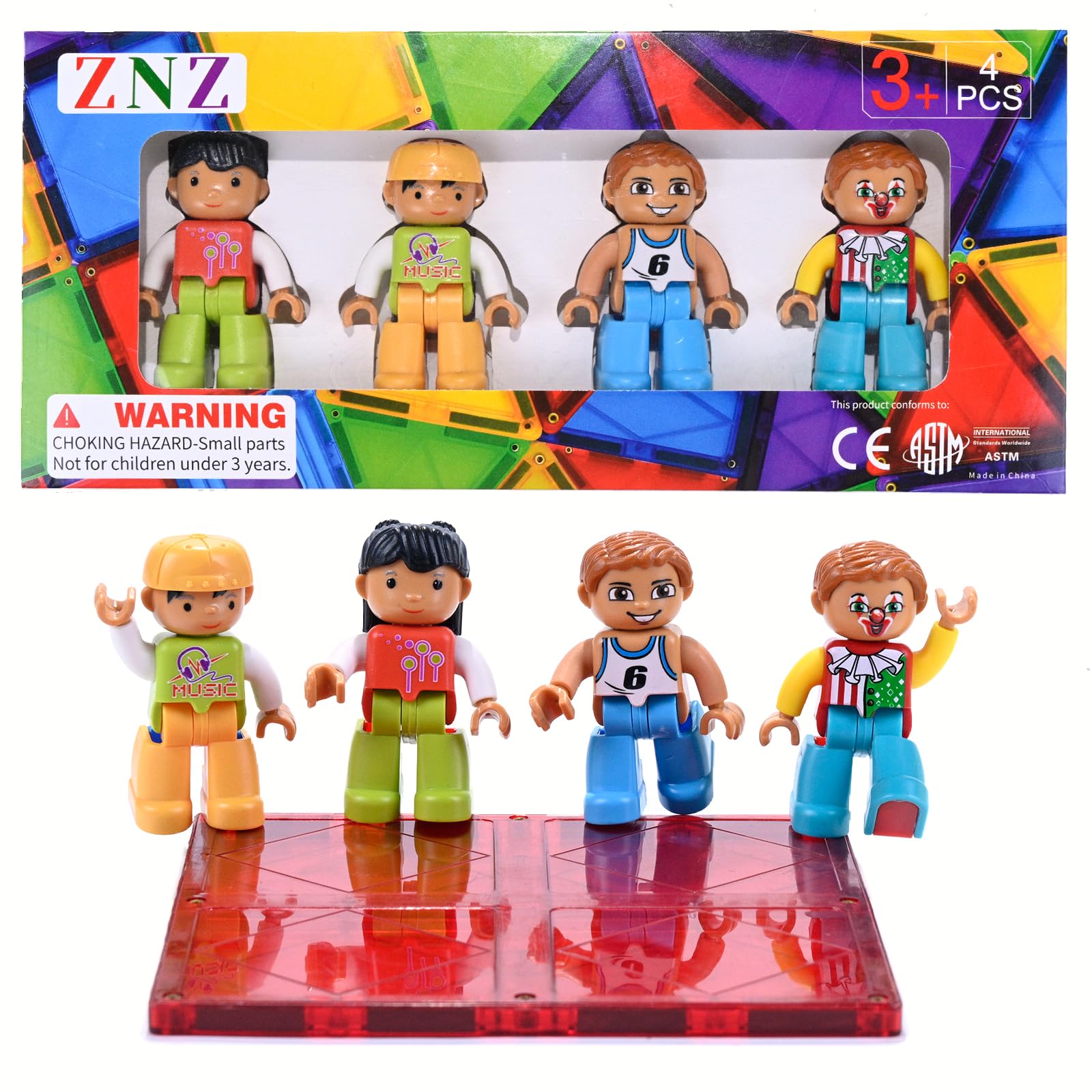 Amazon.com: ZNZ Magnetic People Figures for Kids 4 Pieces Toys