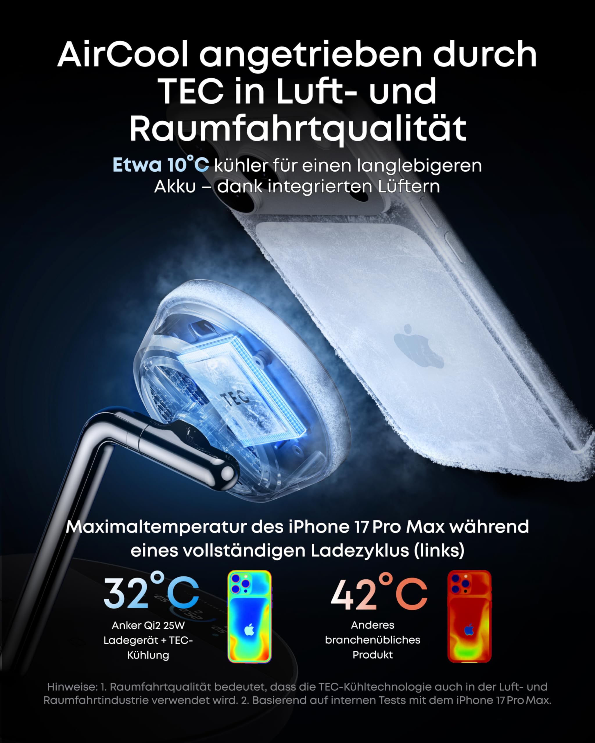 Anker Prime MagSafe-kompatibles 3-in-1 Ladegerät, Qi2 25W zertifizierte kabellose Ladestation mit Smart Display und TEC-Aktivkühlung, Für iPhone 17, Apple Watch, AirPods und mehr