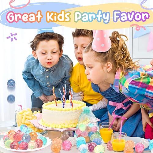 Miniatura 5 de Pelotas hinchables para niños, 24 bolas de goma con bolsa de almacenamiento, bola rebotadora colorida pequeña juguetes para la ansiedad para regalos