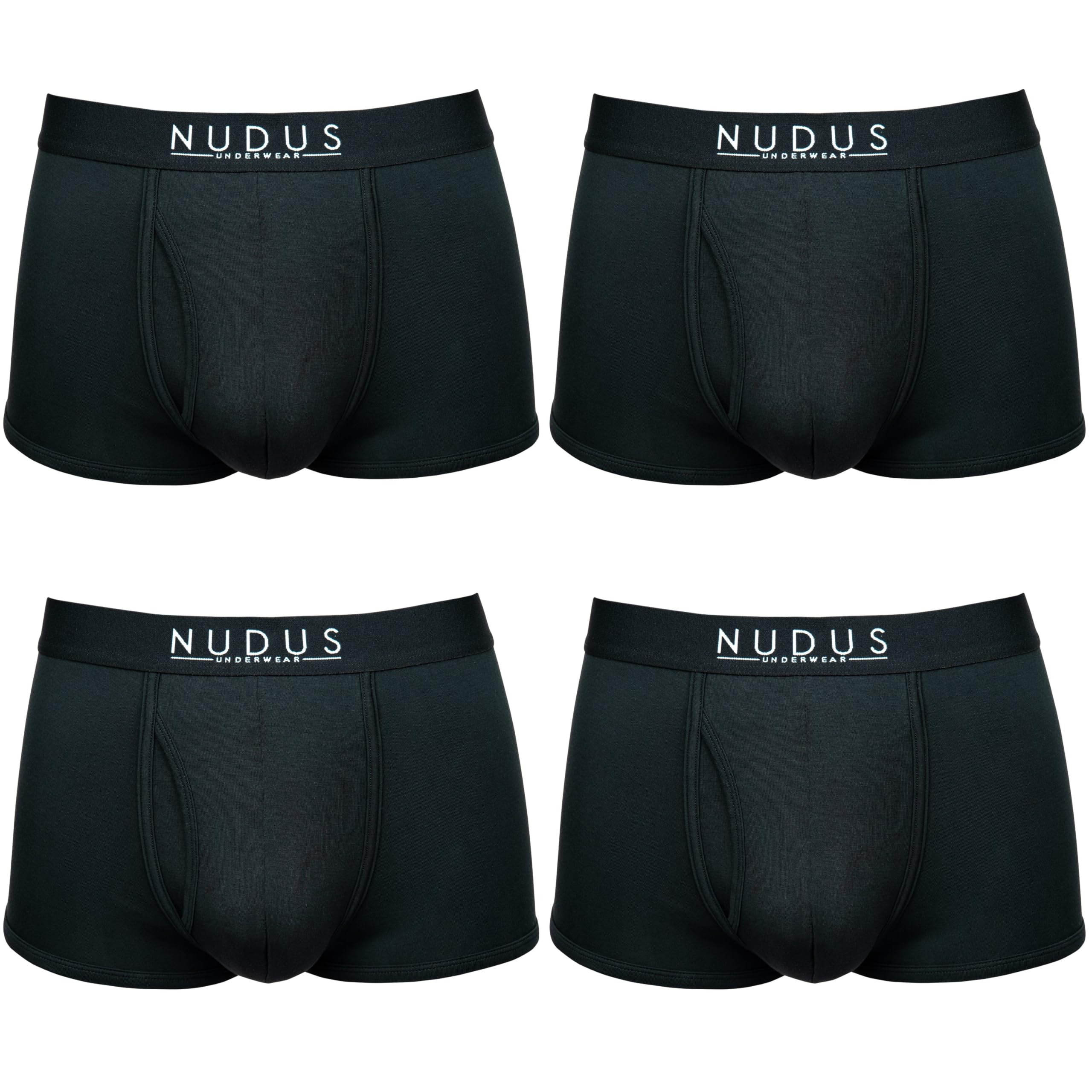 NUDUS UNDERWEARNUDUS Men's Stylish Bamboo Rayon Soft Underwear With Fly - Pack Of 4 Gift Box