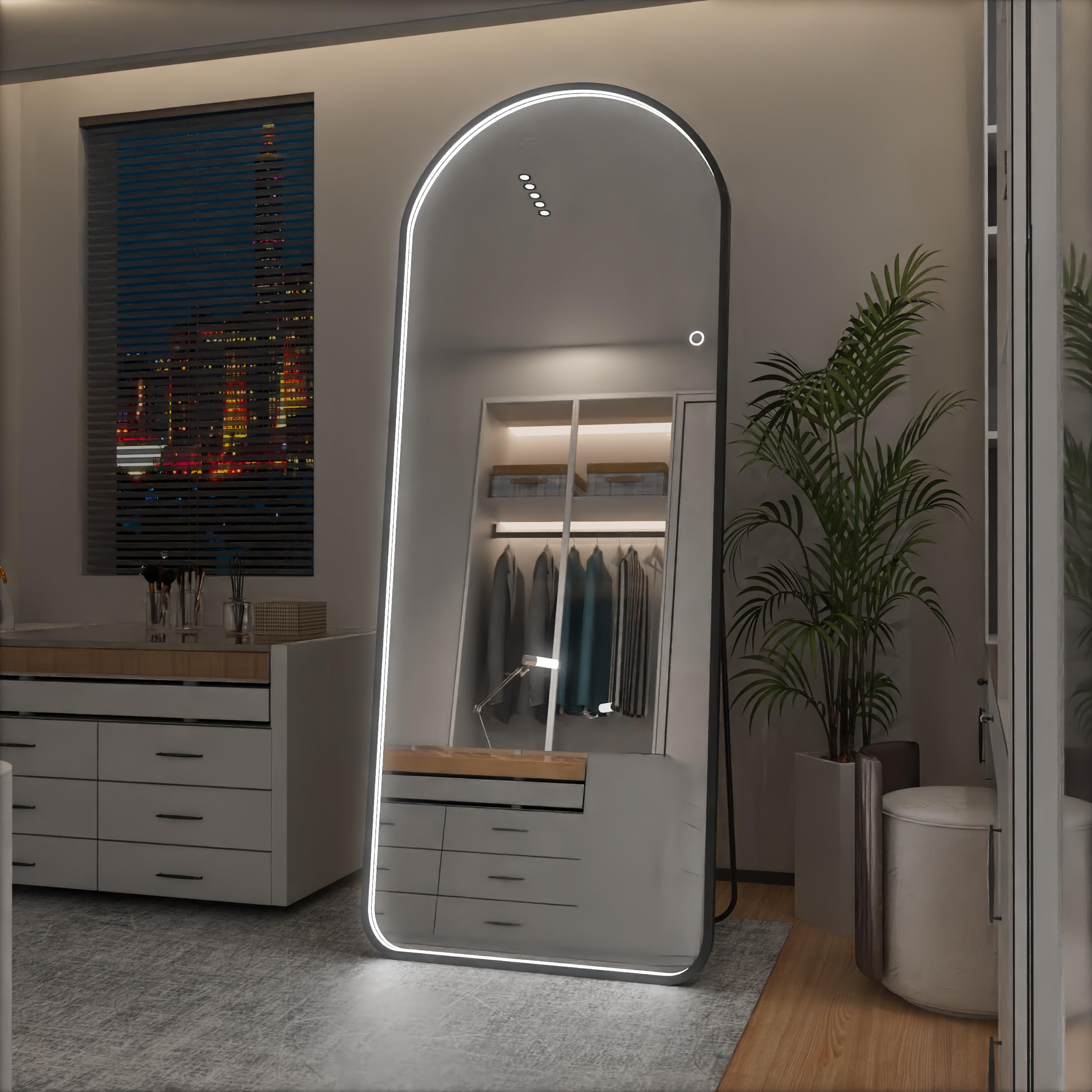 Maistech LED Full Length Mirror with Lights Arch Design, 71