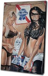 JEREMY WORST Sexy Pinup Style Wall Art Decor Poster Canvas for your Bar Game Room Man cave Woman Cave Jack Whiskey Wine Painting Home Office Fun Night Gifts Sign number 2 Girls (PBR Girls)