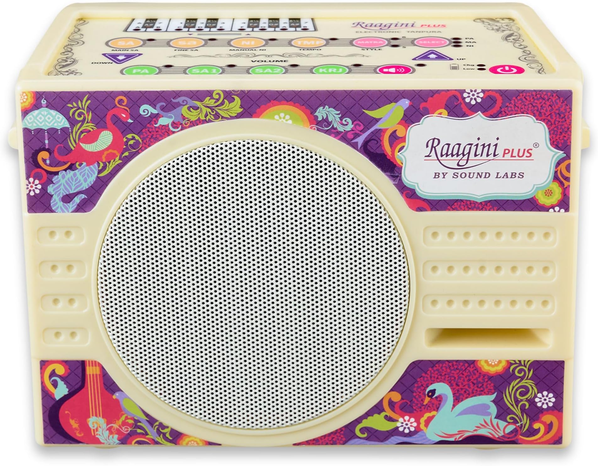 Raagini Plus, Electronic Digital Tanpura Musical Instrument for Carnatic Tambura Shruti & Hindustani Music. Electric Drone Sound Box