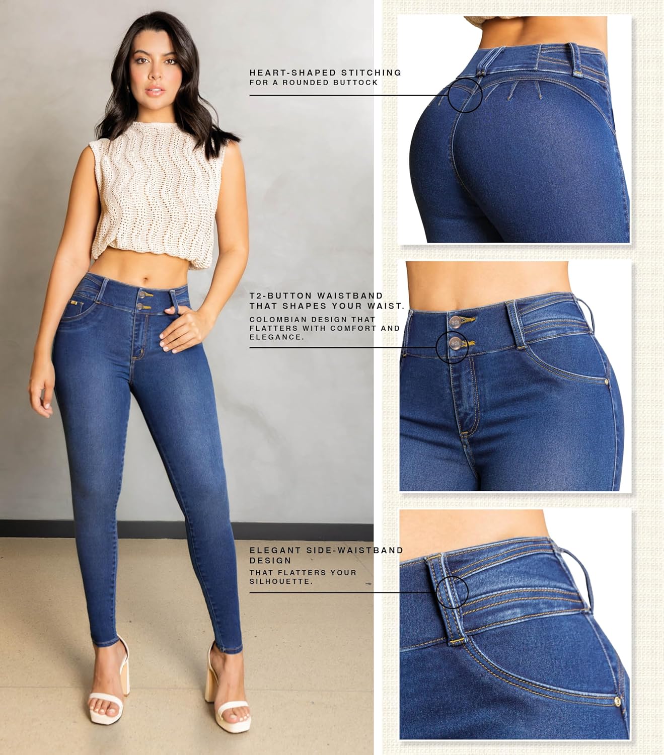 Bula, High Waist Butt Lifting Skinny Jeans - Shape wear Pantalones Colombianos Levanta Cola - Image 4