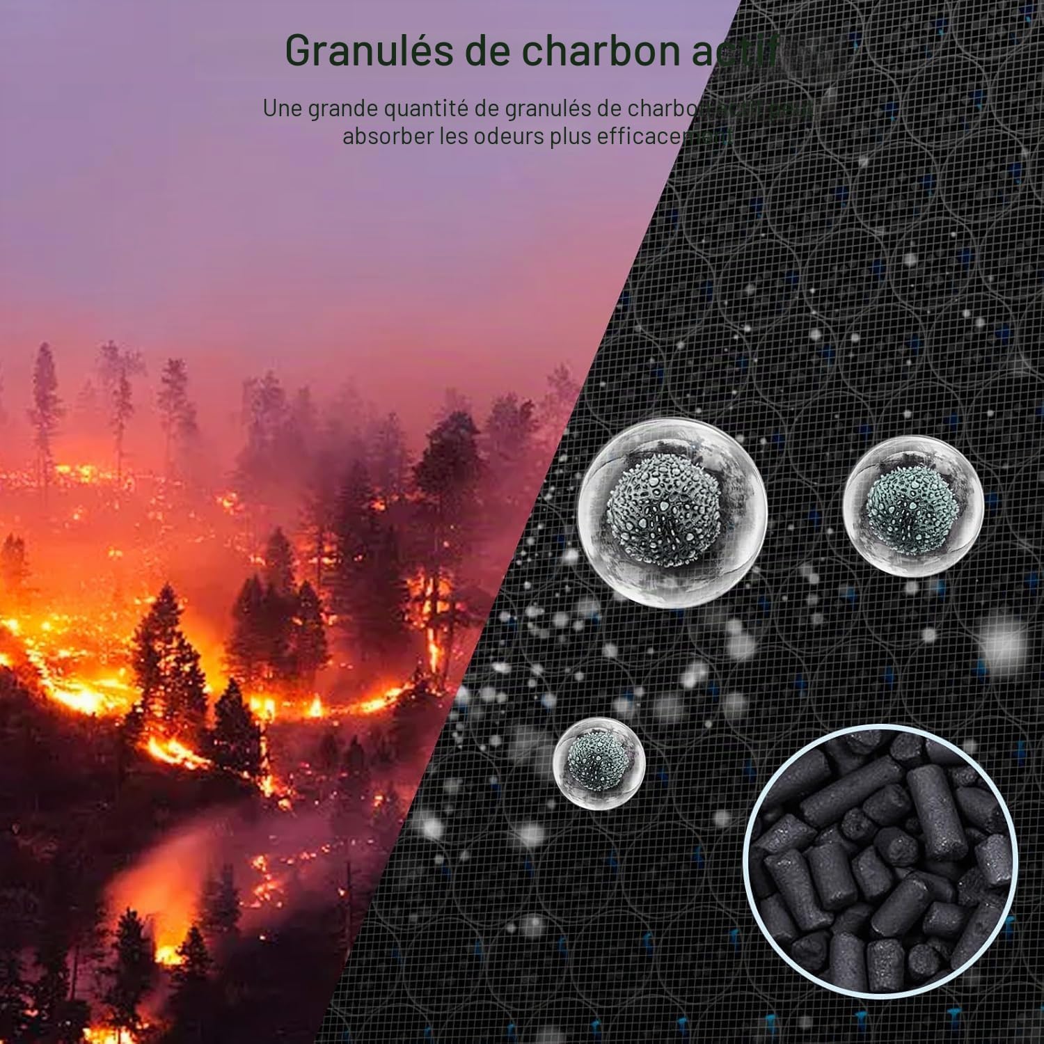 Filtre de remplacement HEPA Convient au purificateur d'air AP2301, Charbon actif à haute efficacité, Élimine le pollen, la poussière, les poils d'animaux et autres allergènes
