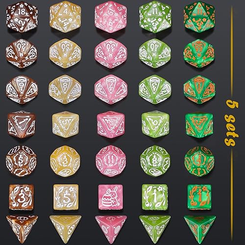 Vista 50 de CiaraQ Juego de dados poliédricos – Dados de juego de rol DND para juegos de mesa RPG de Calabozos y Dragones, multicolor, 70 piezas