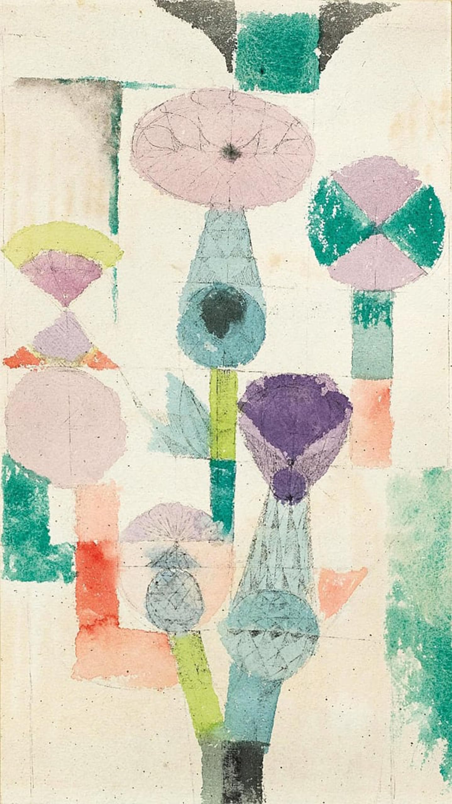POSTERIIk Vintage Classic Picture Landscape Artwork Contemplation of thistle blossom by Paul Klee Portrait Canvas Painting for Office Home Decor 60x90cm