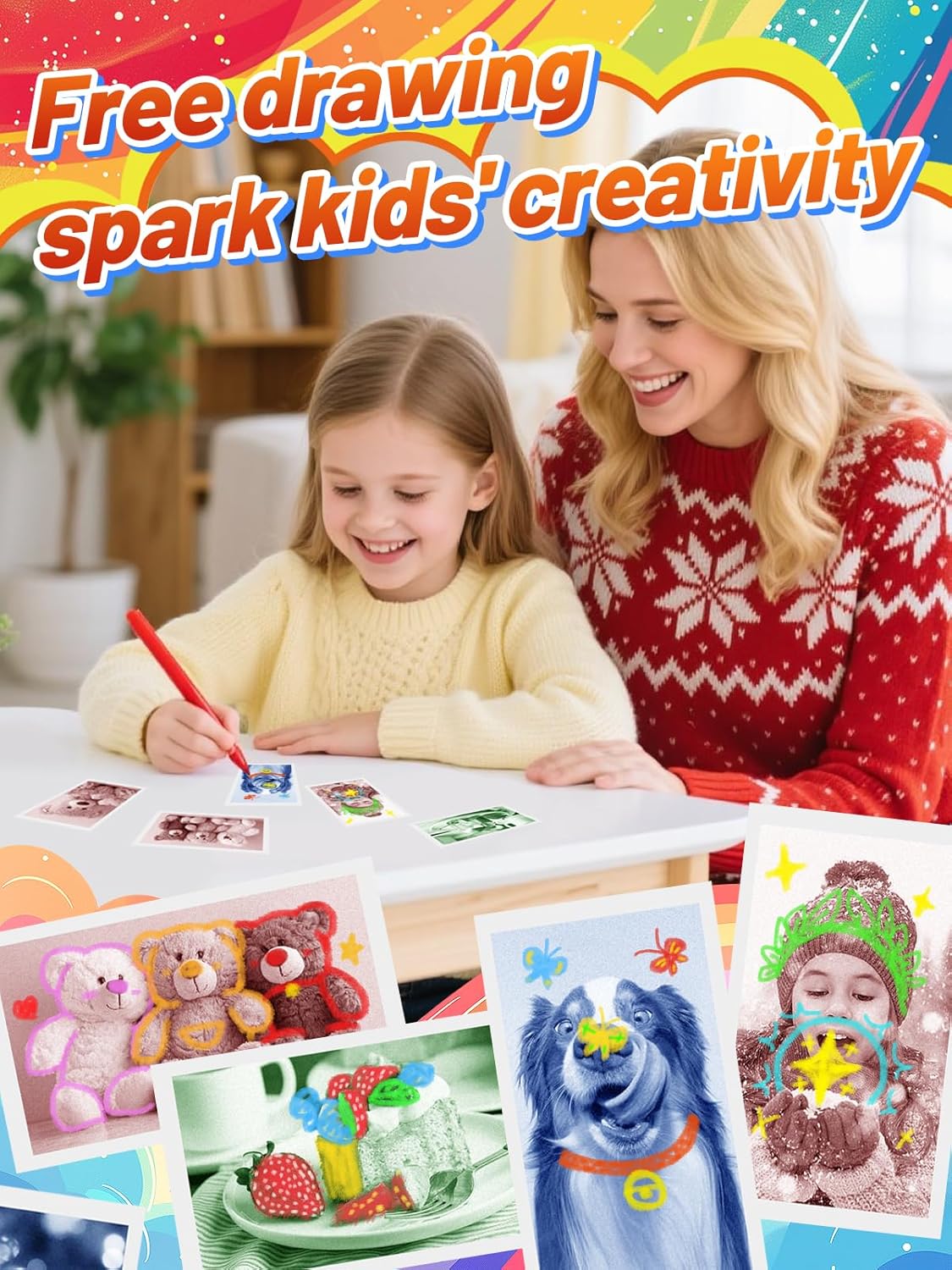 12 Rolls 3-color Kids Camera Paper Roll Refill - Color-Developing Red Green Blue, Thermal Instant Camera Photo Printer for 4 5 6 7 8 9 10 Year Old Girls Boys Birthday Gifts - Image 3