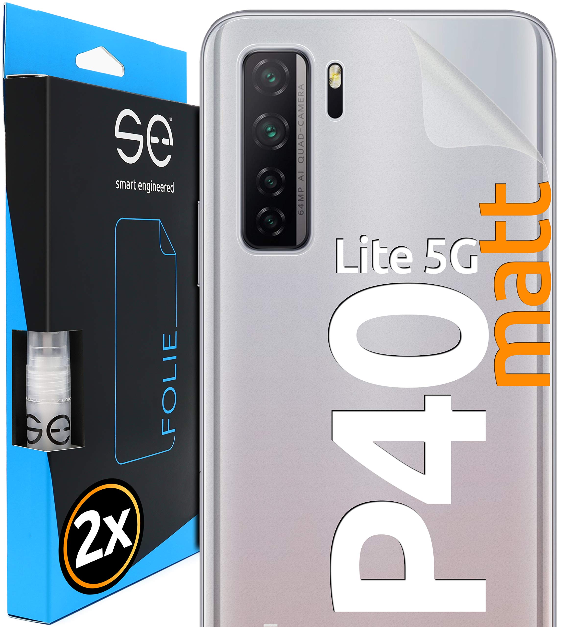 smart engineered 3D Pellicola protettiva per schermo per Huawei P40 Lite 4G antiriflesso [2 pezzi Opaco, Case-friendly, Non Vetro Temperato ma Pellicola Protettiva TPU