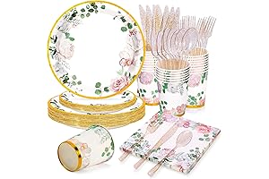 Floral Plates and Napkins Set