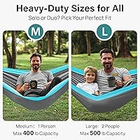 Vista 2 de Kootek Hamaca de campamento, hamacas portátiles con correas para árboles y bolsa de transporte adjunta, equipo esencial de campamento, perfecto