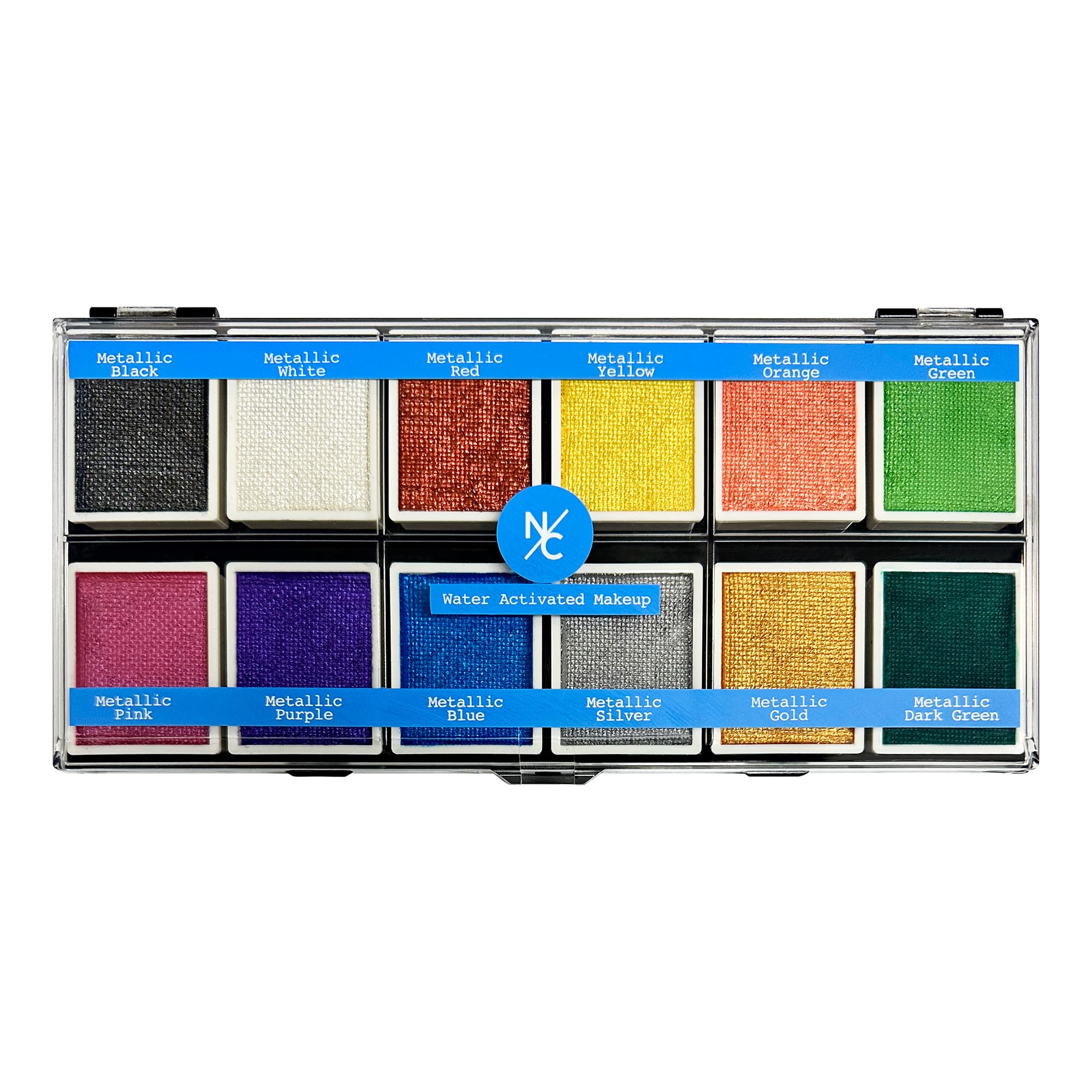 Narrative Cosmetics Metallic 12 Color Palette, Luxury Water Activated Makeup for Face and Body