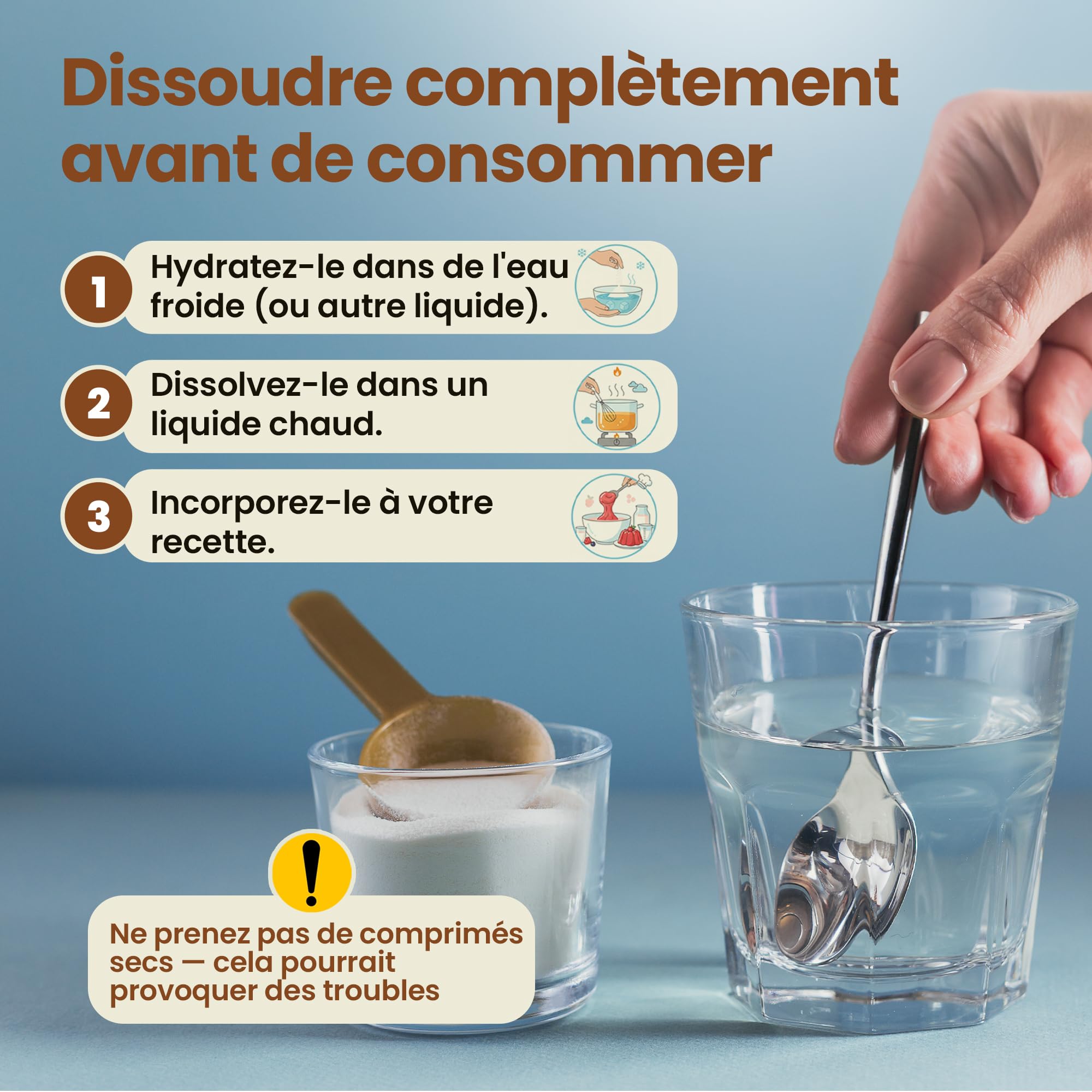 Snadi Gélatine en poudre | 1 kg | 100 % pure, sans goût et qualité professionnelle | Riche en acides aminés précurseurs de collagène | pâtisseries, desserts, gels et sauces | Facile à dissoudre et