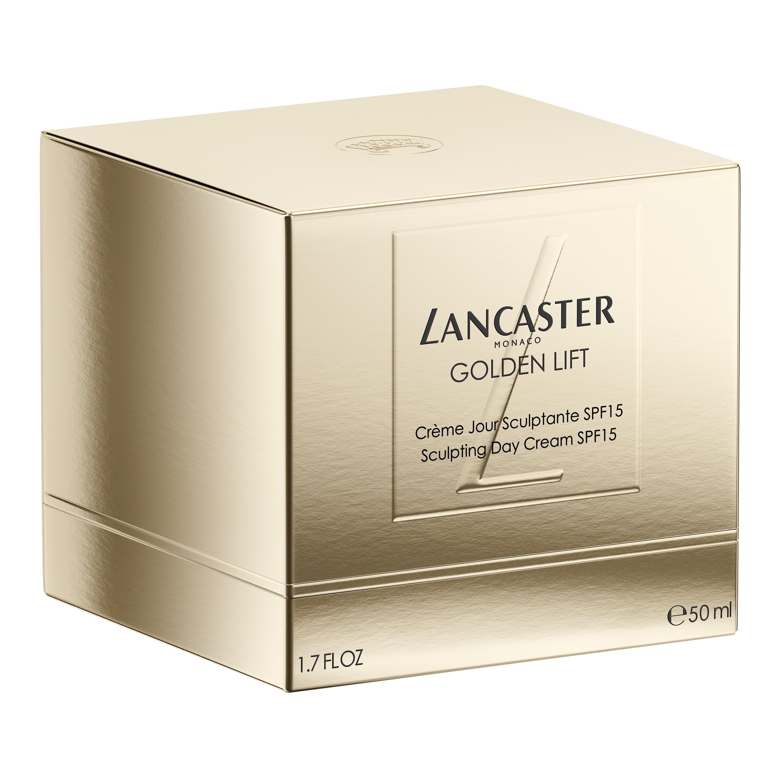 LANCASTER Golden Lift Sculpting Day Cream | Crema facial de día antiedad con protección solar SPF15 y especial para revertir el fotoenvejecimiento | Para todo tipo de pieles | 50 ml
