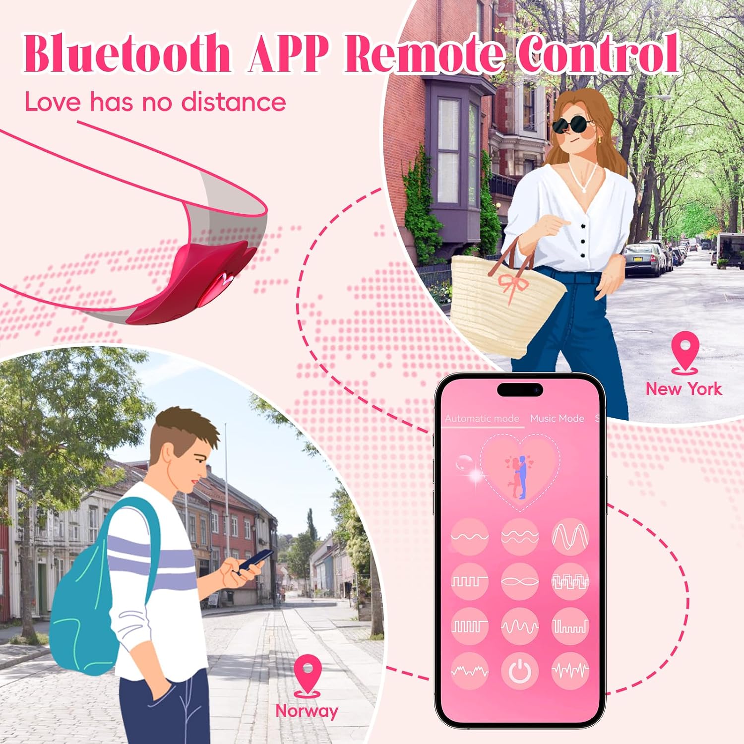 Remote Control Vibrator Couples Sex Toys, App Cellphone Wearable Couple Vibrator with Remote, Vibrating Panties with 10 Vibration Settings, Mini Bullet Vibrator for Women (Red)