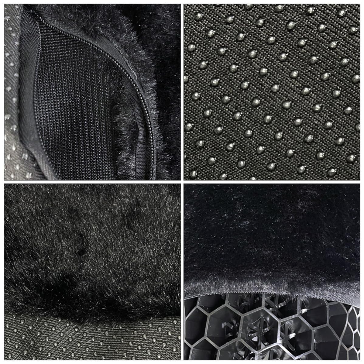GALPADA Funda de Asiento Cojín Absorción de Impactos Gel y Felpa Negra y Aislamiento Térmico para Asiento de Motocicleta para Moto