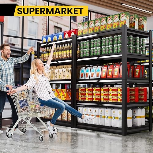 Miniatura 9 de Estantería de garaje de 72 pulgadas de alto x 46 pulgadas de ancho, estantes de garaje ajustables, estantes de almacenamiento de 2500 libras,