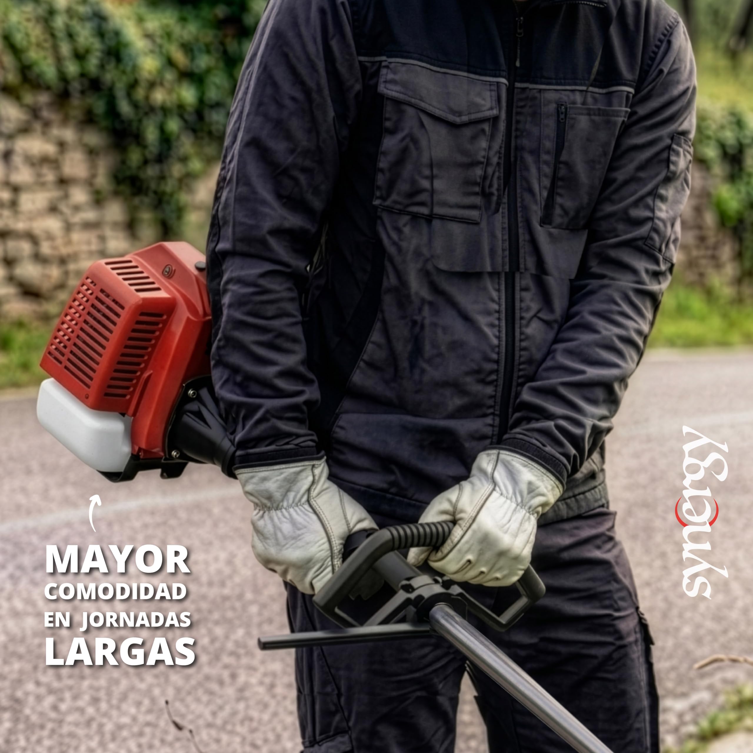 Redblade desbrozadora gasolina 32,5cc 1,5CV motor 2 tiempos con disco 3 puntas, cabezal desbrozadora de hilo, equipada con arnes. Cortabordes ideal para cortar césped, maleza y mantenimiento de jardín